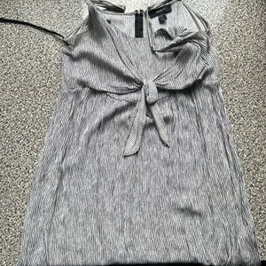 Forever 21 Gray Ribbed Tie Front Dress